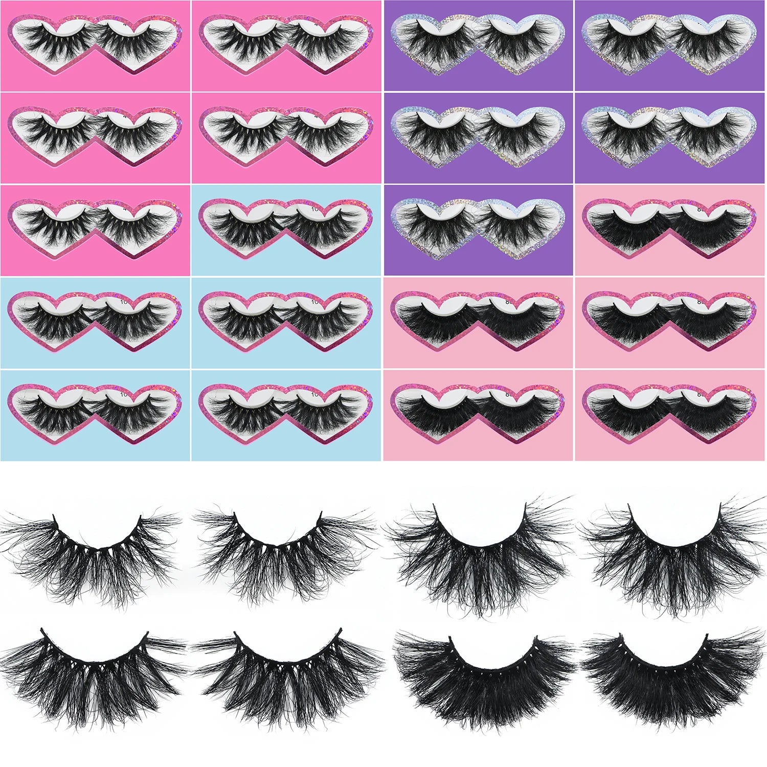 20 Pairs 25mm Mink Eyelashes – Fluffy, Wispy, High-Volume Lash Set
